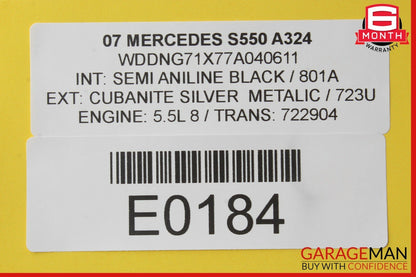 07-09 Mercedes W221 S550 Rear Right or Left Side Overhead Vanity Mirror Grey OEM