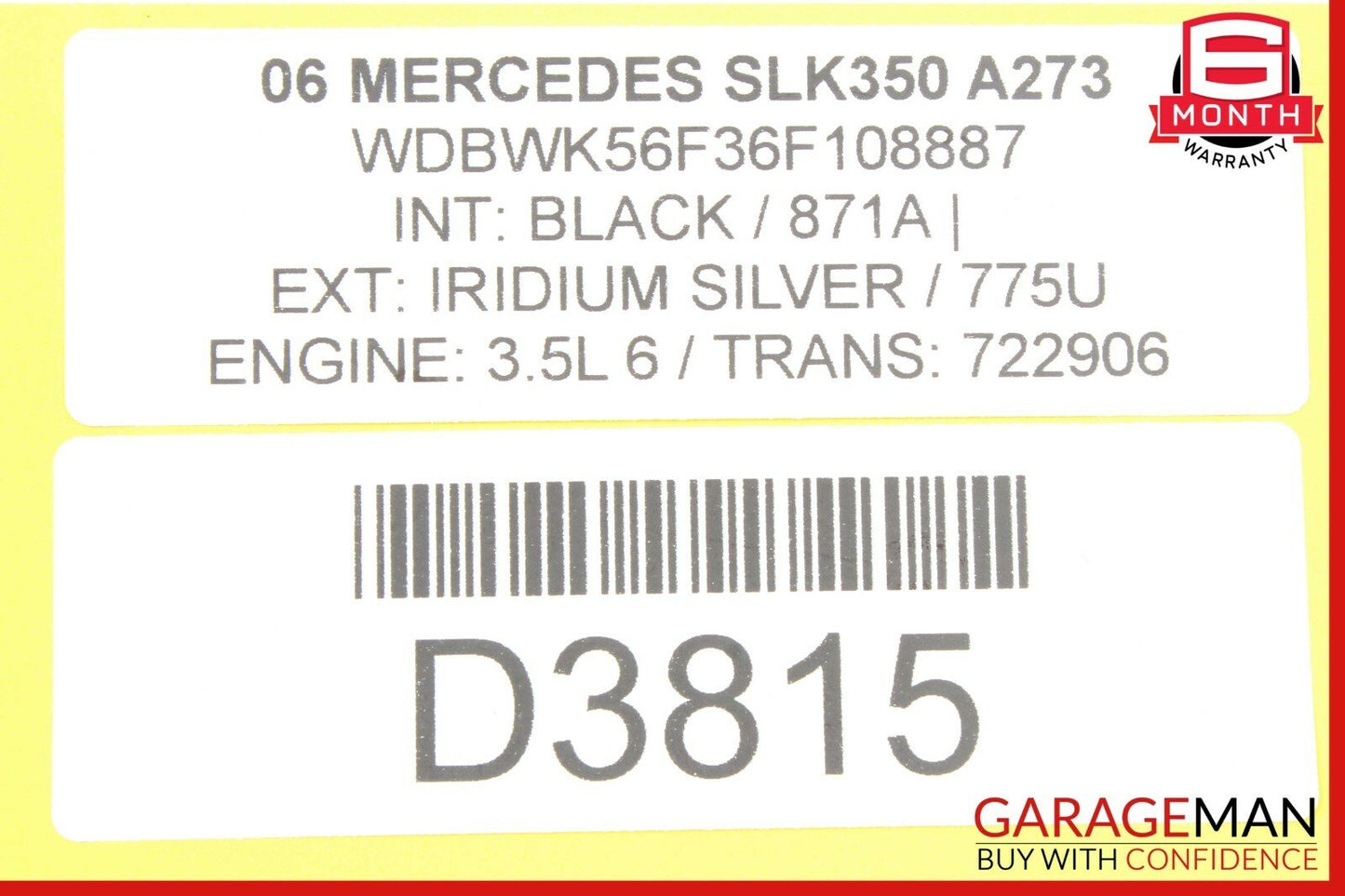 05-11 Mercedes R171 SLK280 SLK350 Left or Right Side Dash AC Air Vent Trim Black