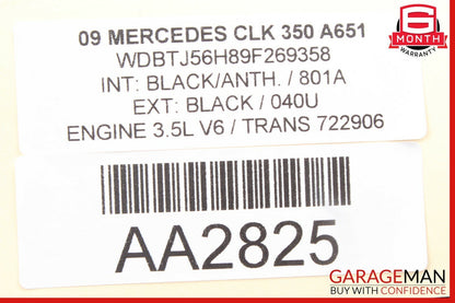 03-09 Mercedes W209 CLK350 Front Right / Left Side Seat Headrest Head Rest Black