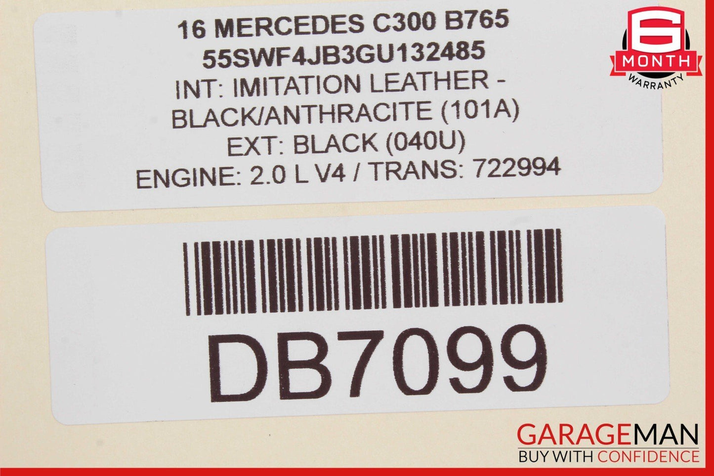 15-17 Mercedes W205 C300 C350e Front Right / Left Upper Top Seat Cushion Cover