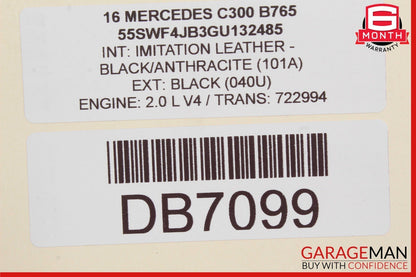 15-17 Mercedes W205 C300 C350e Front Right / Left Upper Top Seat Cushion Cover