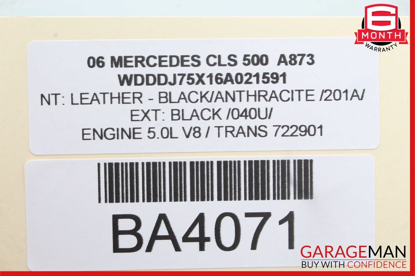 06-08 Mercedes W219 CLS500 Front Right Side Mirror Door Rear View Black OEM