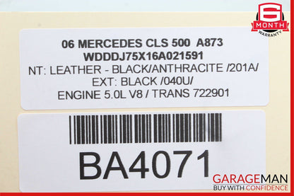 06-08 Mercedes W219 CLS500 Front Right Side Mirror Door Rear View Black OEM