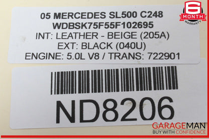 03-12 Mercedes R230 SL500 S55 AMG Convertible Right Lock Pawl Cylinder OEM