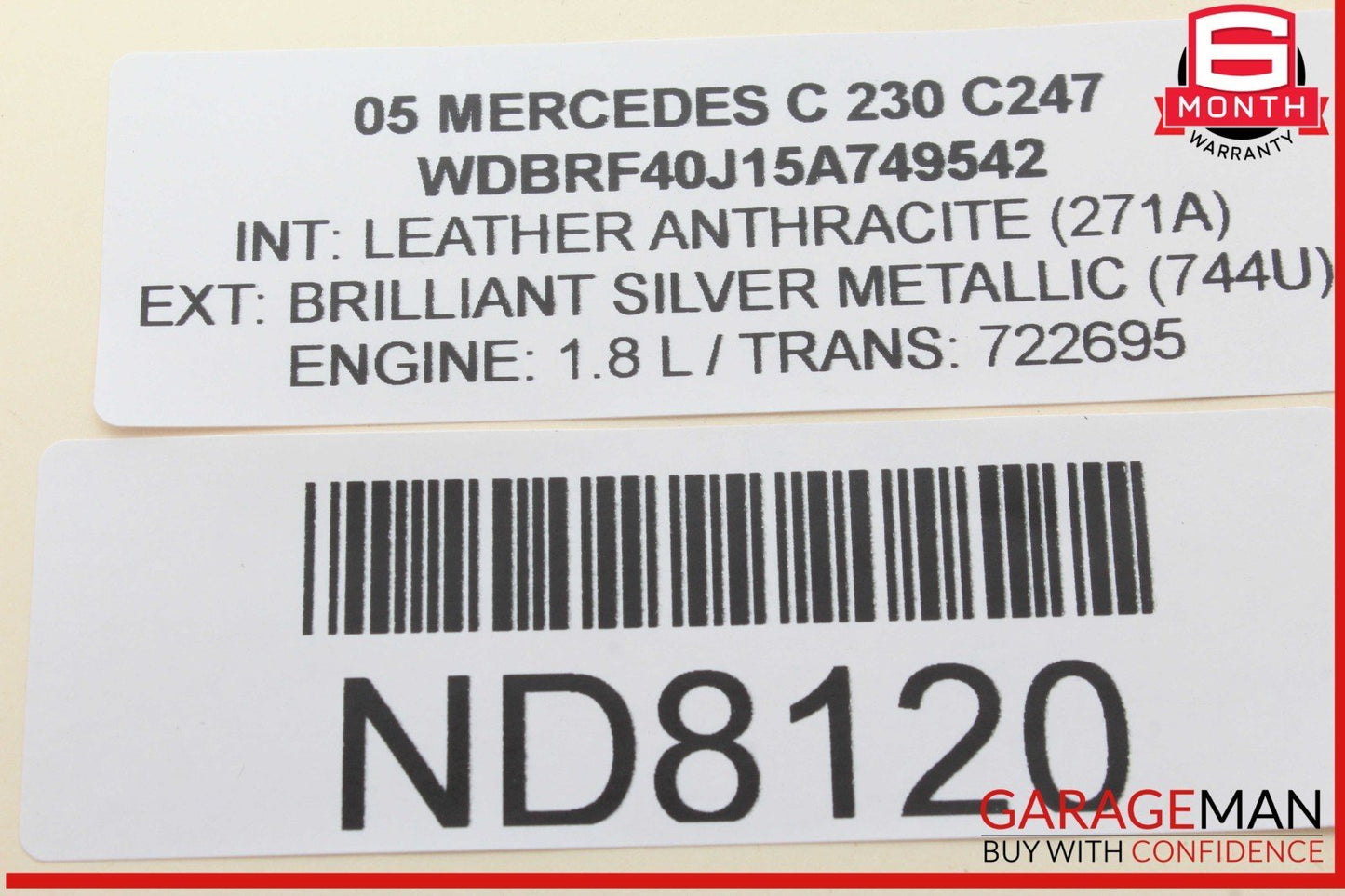 01-07 Mercedes W203 C230 C350 Rear Left Side Door Control Module 2038202185 OEM