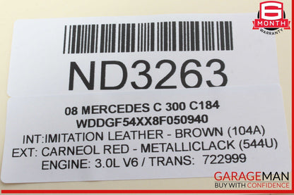 08-14 Mercedes W204 C300 C250 Rear Trunk Lid Tailgate Release Open Handle OEM