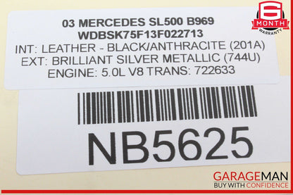03-12 Mercedes R230 SL500 SL55 AMG SL550 Rear SAM Fuse Box Relay Module OEM