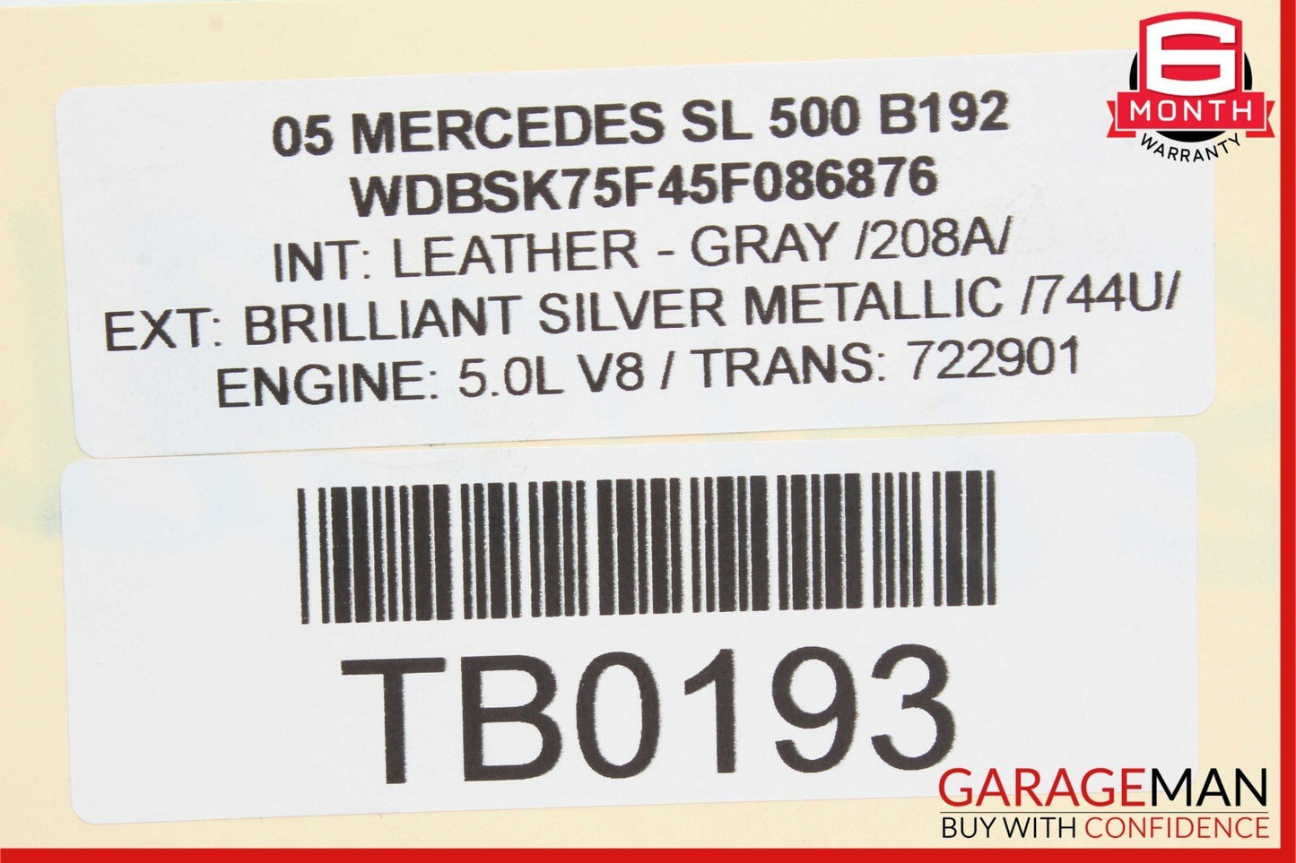 03-06 Mercedes R230 SL500 SL55 AC A/C Air Conditioning Compressor 0012300211 OEM