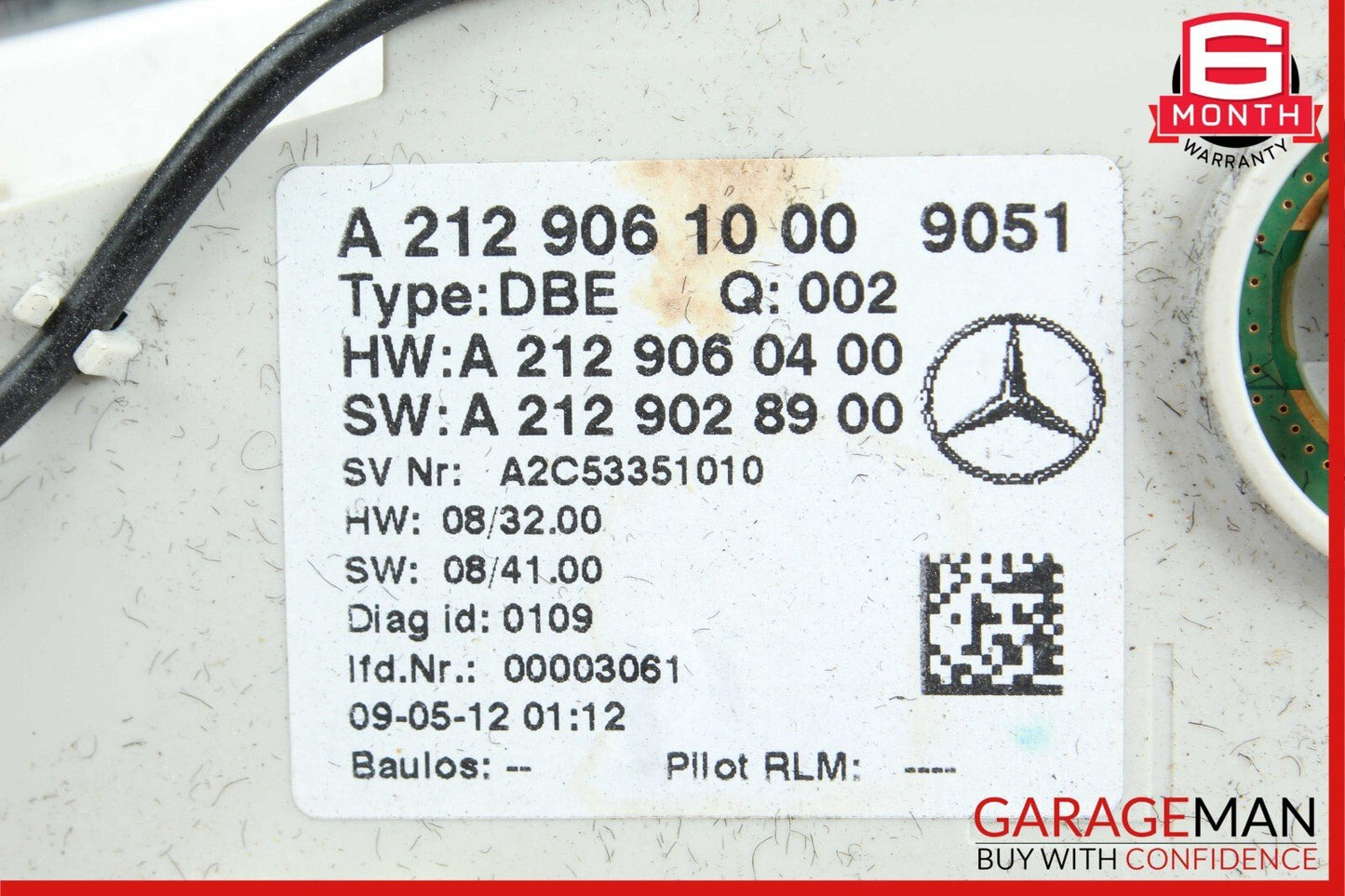 10-16 Mercedes W212 E350 E550 Overhead Dome Light Lamp Black 2129061000 OEM