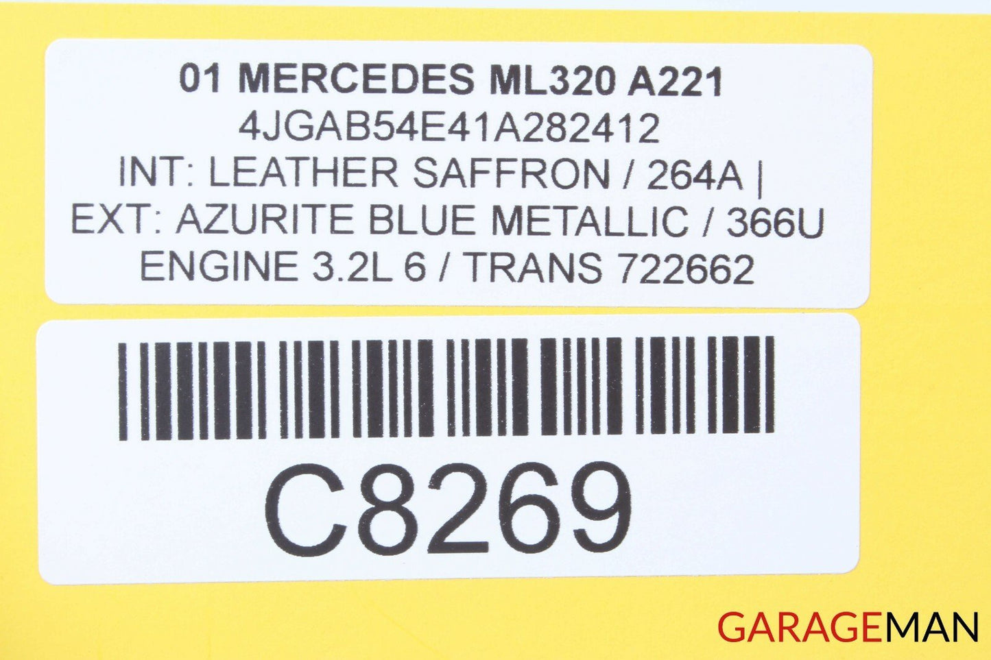 98-05 Mercedes W163 ML320 Right Passenger Side Rocker Skirt Moulding Panel Blue