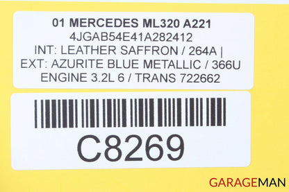 98-05 Mercedes W163 ML320 Right Passenger Side Rocker Skirt Moulding Panel Blue