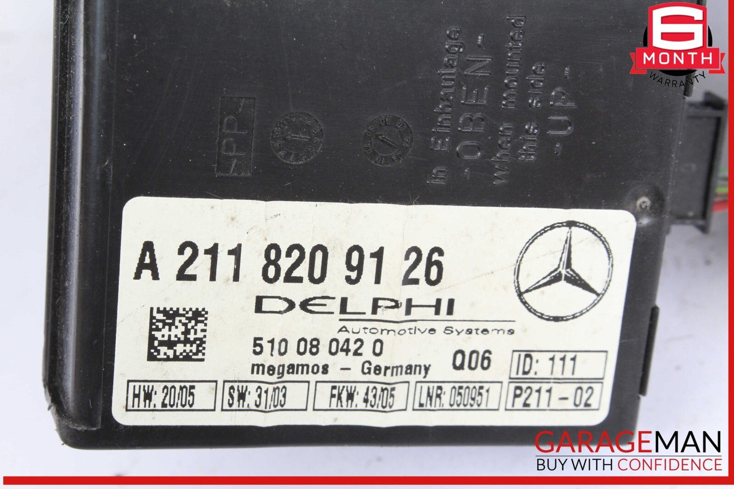 01-07 Mercedes W203 C350 Sport CLK500 Anti Theft Alarm Module 2118209126 OEM