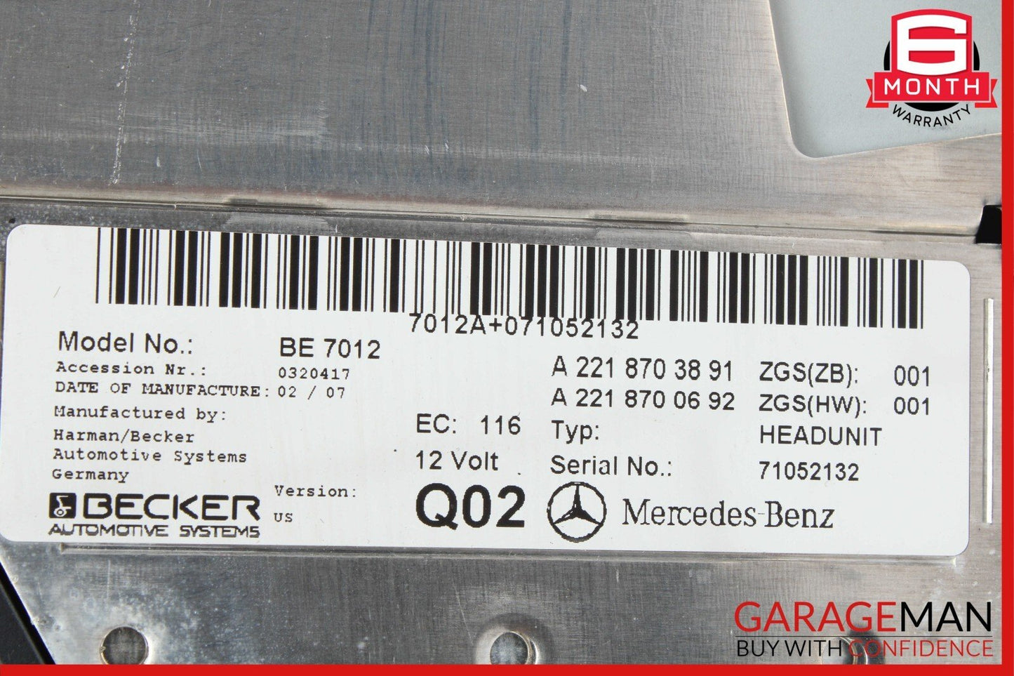 07-09 Mercedes W221 S550 S450 Navigation Head Unit Command CD Audio Player OEM