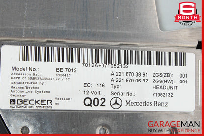 07-09 Mercedes W221 S550 S450 Navigation Head Unit Command CD Audio Player OEM