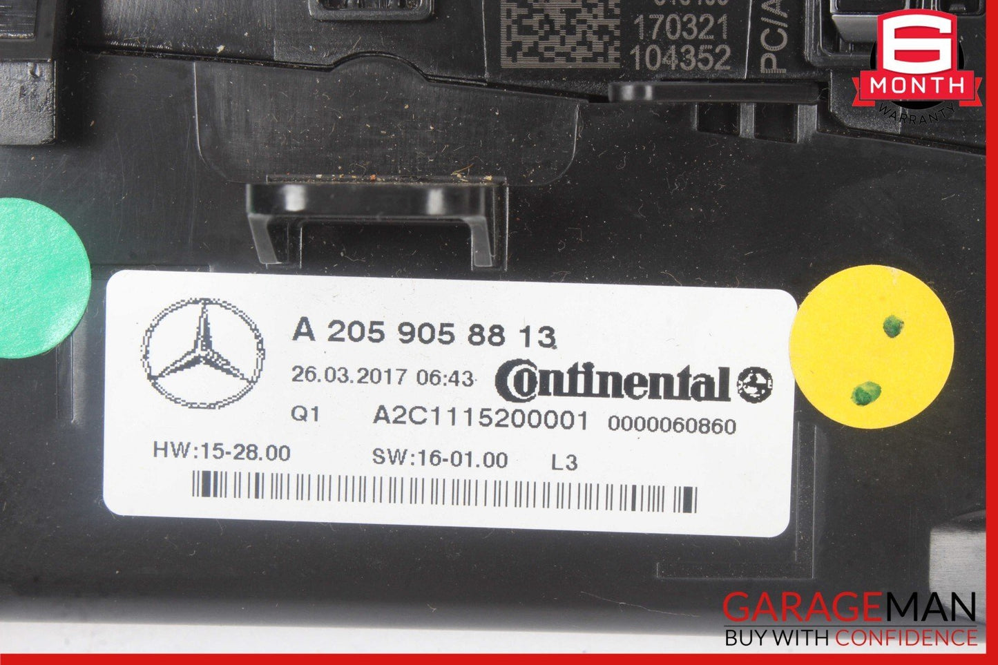15-20 Mercedes W205 C300 C350e C400 A/C AC Heater Climate Control Switch OEM