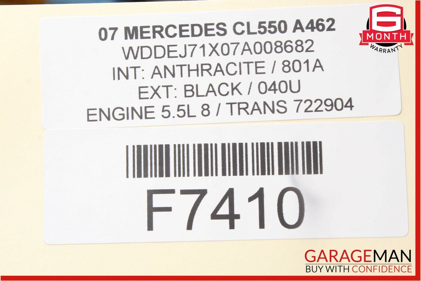 07-13 Mercedes W216 CL550 CL600 Dome Light Lamp Rear Right 2168100240 OEM