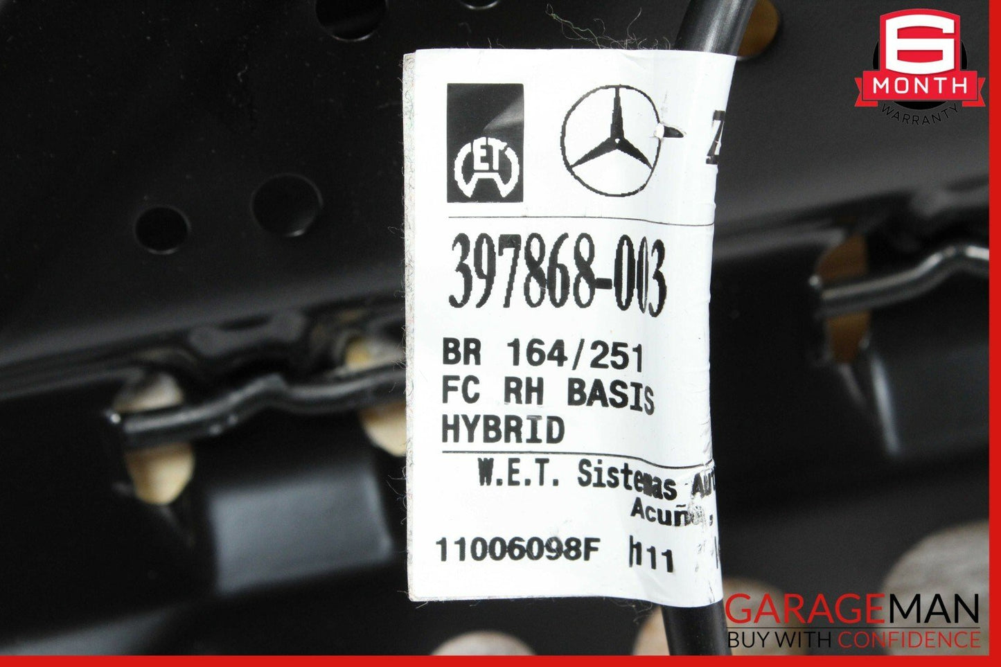 06-10 Mercedes W251 R350 R500 Front Right Side Lower Bottom Seat Cushion Gray
