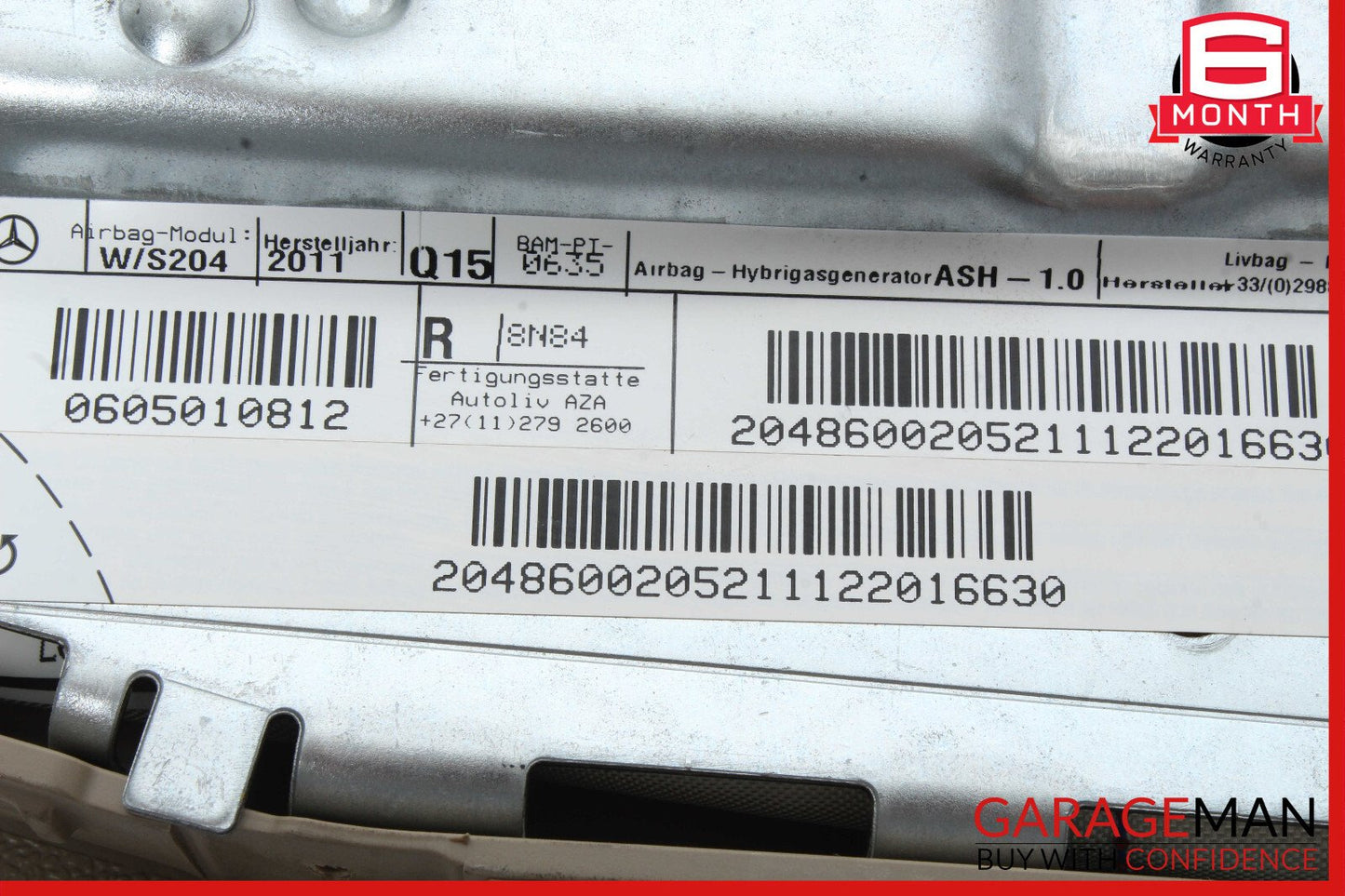 08-15 Mercedes W204 C250 GLK350 Seat Airbag Air Bag SRS Front Right OEM