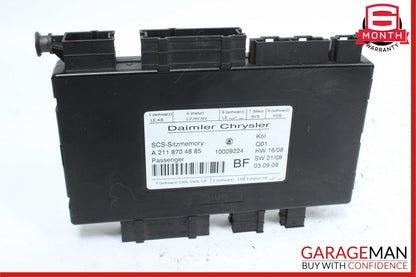 03-12 Mercedes E350 E550 SLK350 CLS550 Front Right Side Seat Control Module Unit