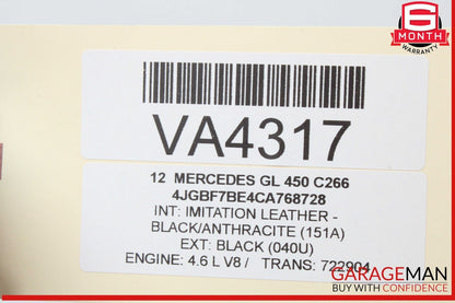 10-13 Mercedes X164 GL450 Second 2nd Row Right Side Seat Belt Seatbelt Black OEM