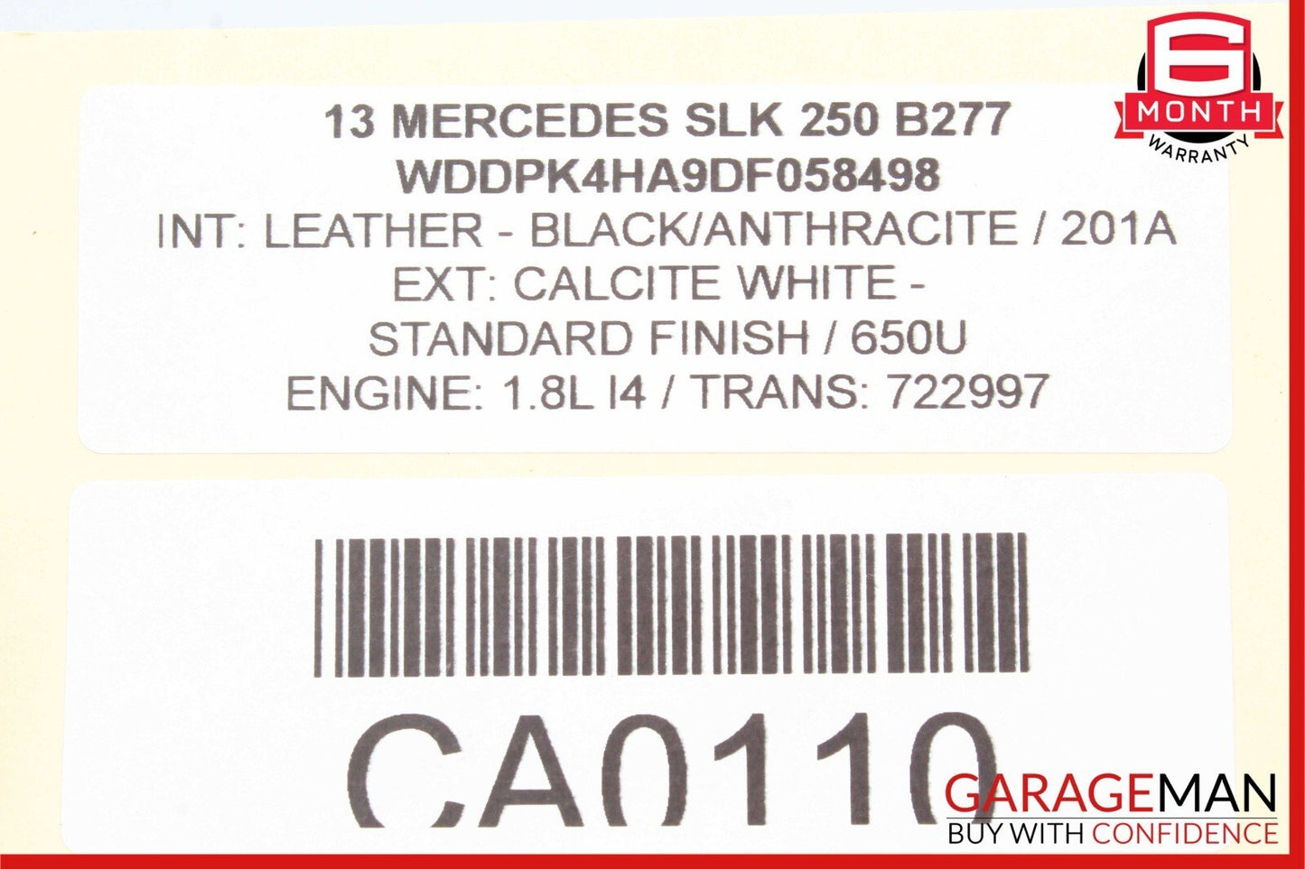 12-20 Mercedes R172 SLK250 SLC200 Front Right Side Lower Wishbone Control Arm