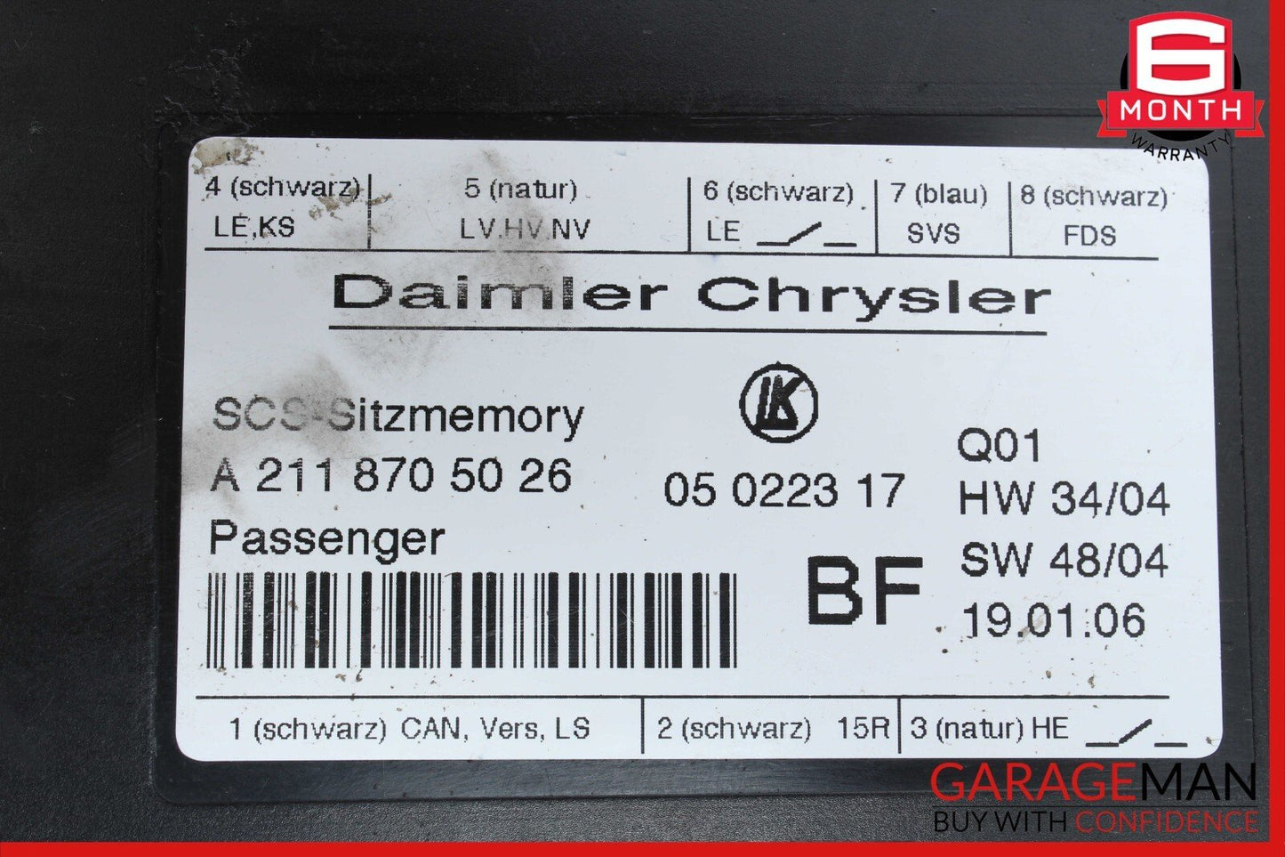 03-12 Mercedes GL450 ML550 SLK280 Front Right Side Seat Control Module Unit