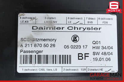 03-12 Mercedes GL450 ML550 SLK280 Front Right Side Seat Control Module Unit