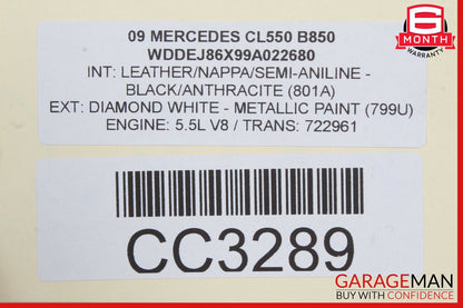 07-10 Mercedes W216 CL550 Front Right Side Bottom Lower Seat Cushion OEM