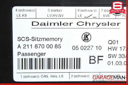 03-12 Mercedes E350 GL550 CLS550 Front Right Passenger Side Seat Control Module