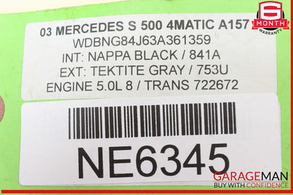 03-06 Mercedes W220 S500 4MATIC Front Left Side Seat Valve Block Module OEM