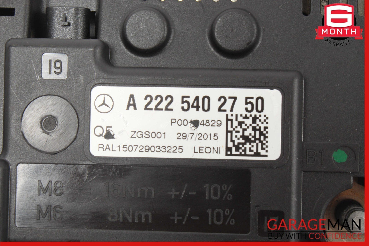 14-17 Mercedes W222 S550 S600 Rear Trunk Fuse Relay Junction Box 2225402750 OEM