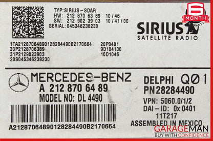 12-15 Mercedes SLK350 GLK350 C250 Sirius Satellite Radio Receiver Control Module