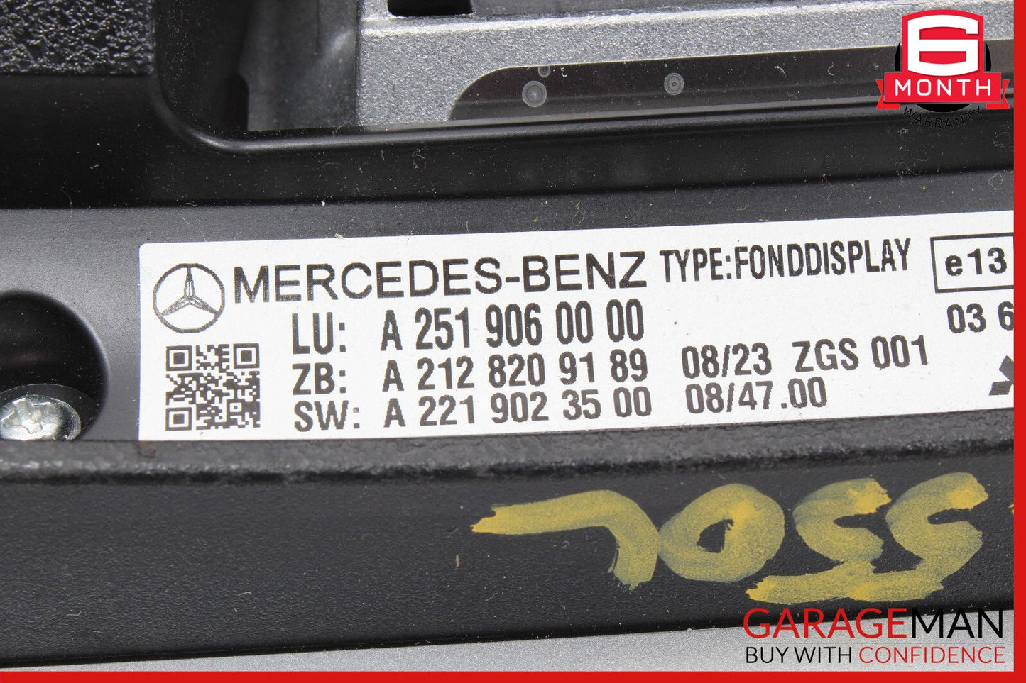 09-13 Mercedes GL350 ML550 R350 Left / Right Headrest Screen Monitor Display