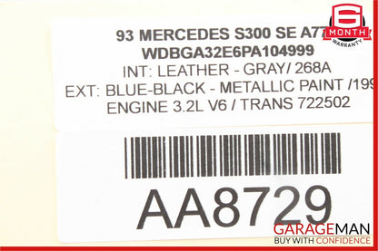94-99 Mercedes W140 S300 Rear Left Side Seatbelt Seat Belt Retractor Grey OEM