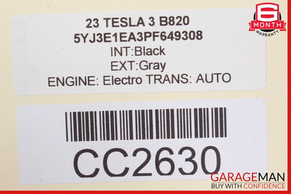 17-23 Tesla Model 3 Rear Right Passenger Side Door Panel Card Trim Black OEM