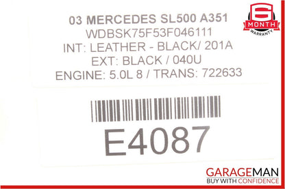 03-06 Mercedes R230 SL500 SL55 AMG Keyless Go Entry Control Module OEM