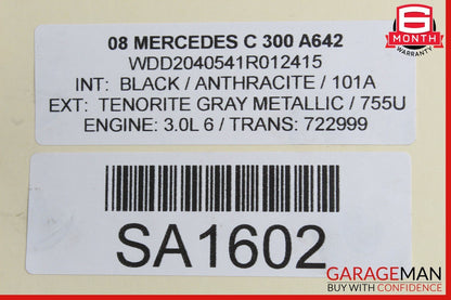 08-11 Mercedes W204 C300 Rear Left Door Lock Latch Actuator w/ Handle Gray