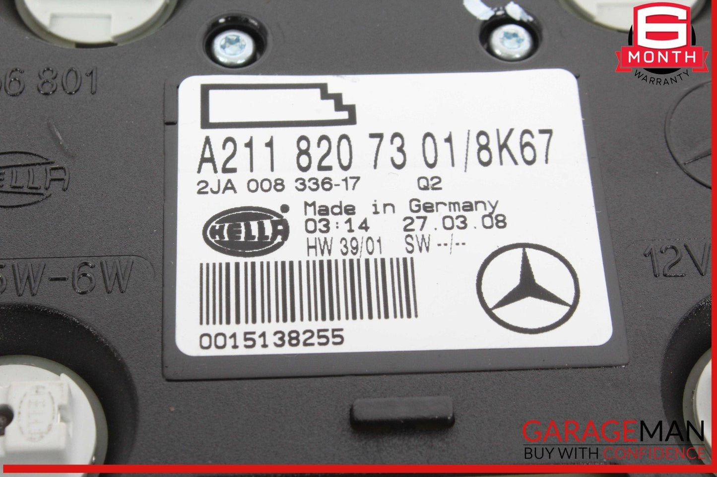 07-09 Mercedes W211 E350 E550 Rear Overhead Dome Light Beige 2118207301 OEM
