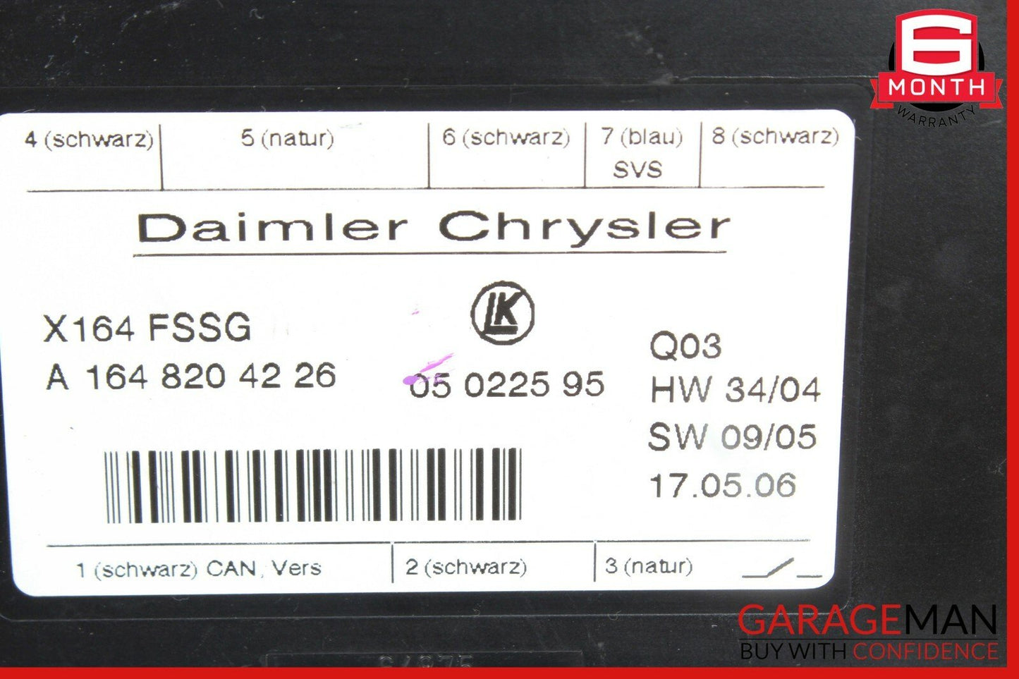 07-12 Mercedes X164 GL450 3rd Third Row Seat Power Folding Controller Module OEM