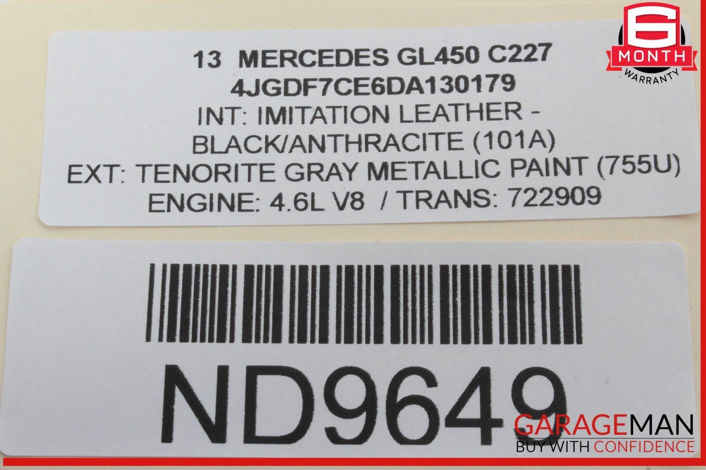 12-19 Mercedes X166 GL450 GL550 Front Left Side Door Window Regulator Motor OEM