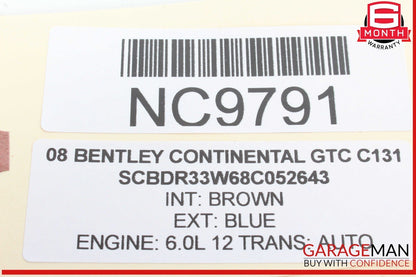 03-12 Bentley Continental GTC AC A/C Heater Control Module Unit 3W7907040 OEM