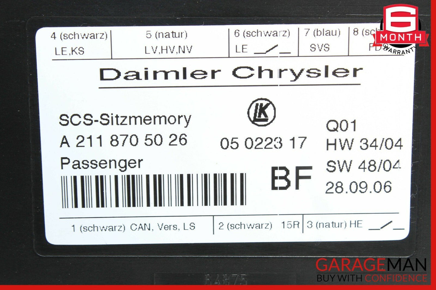 03-11 Mercedes W211 CLS550 E500 Front Right Under Seat Control Module OEM