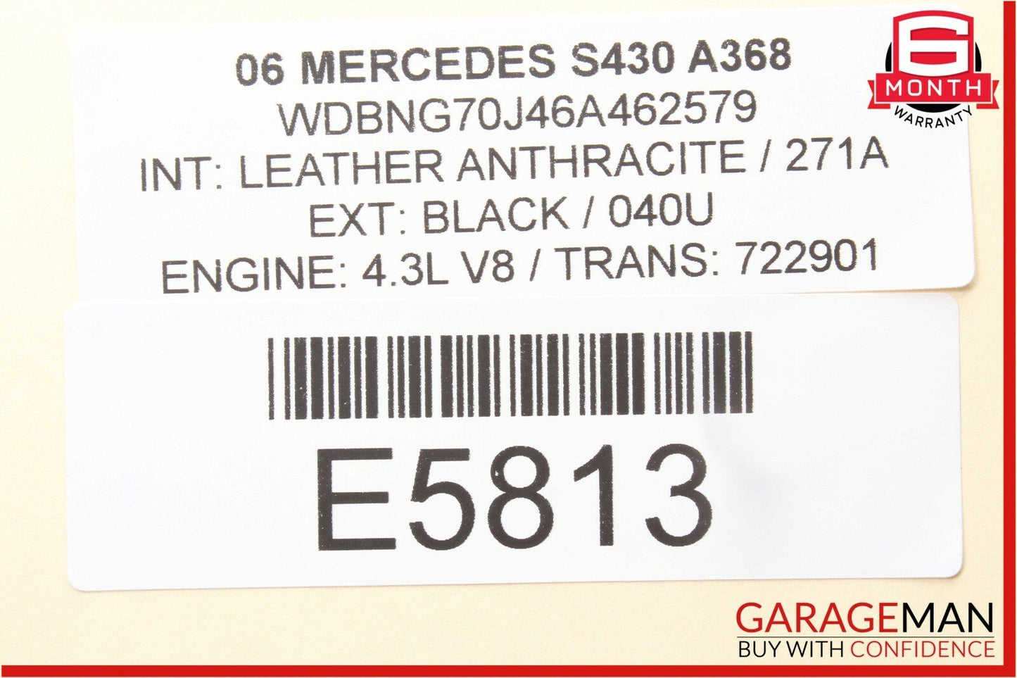 00-06 Mercedes W220 S430 Rear Right / Left Headliner Reading Map Dome Light OEM