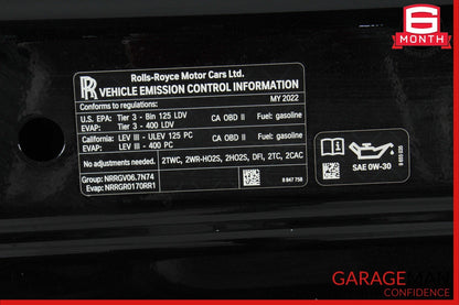 19-22 Rolls Royce Cullinan Front Hood Bonnet Lid Cover Panel Black OEM