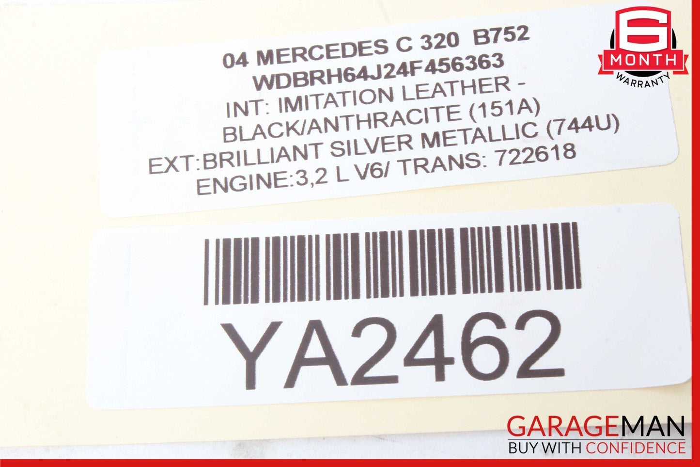 01-09 Mercedes W203 C320 CLK320 CLK55 Interior Top Upper Rear View Mirror OEM