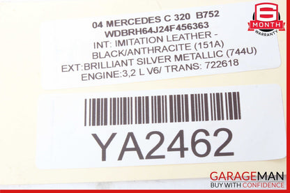 01-09 Mercedes W203 C320 CLK320 CLK55 Interior Top Upper Rear View Mirror OEM
