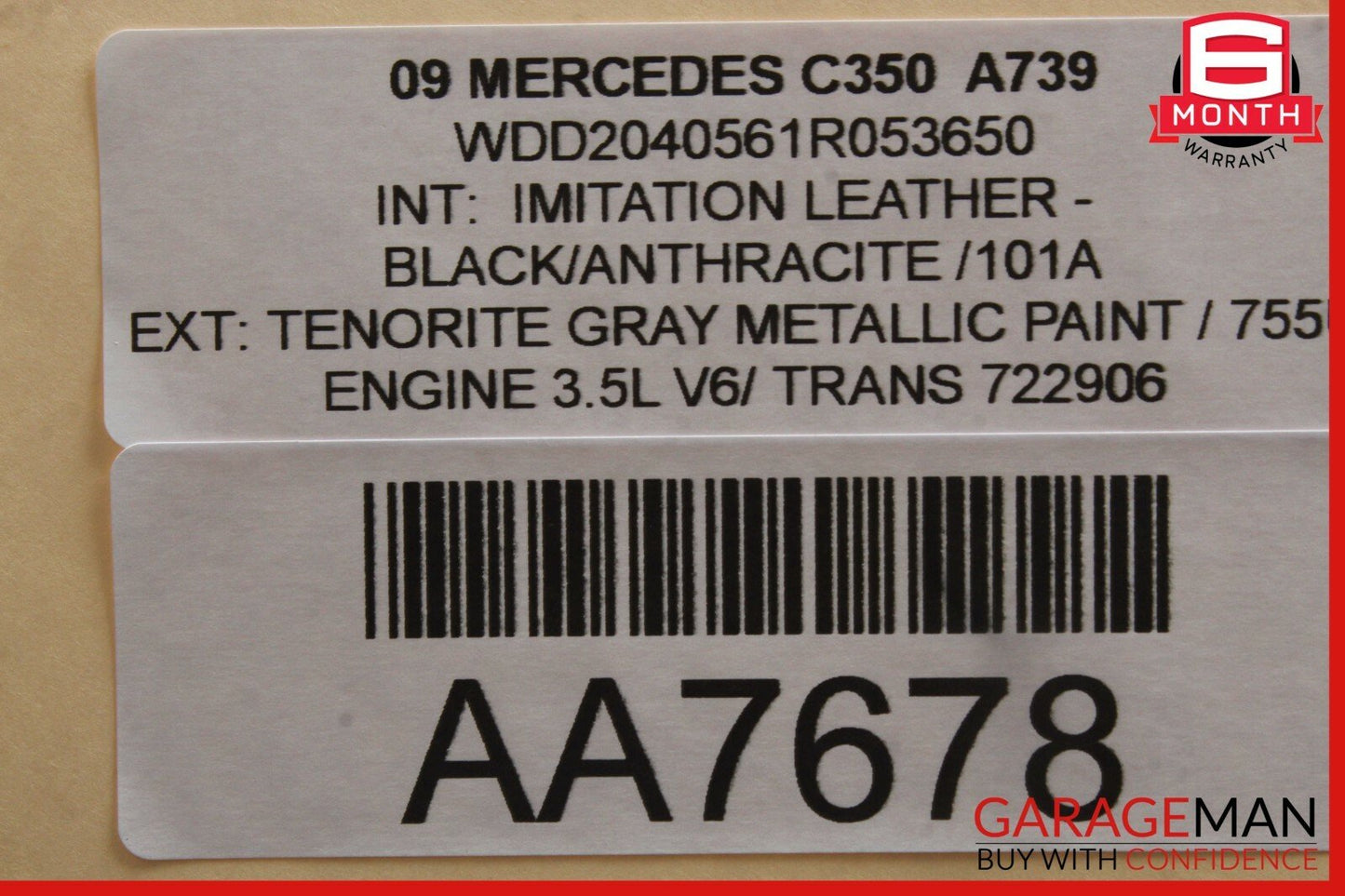 08-14 Mercedes W204 C350 Front Right Passenger Side Door Window Regulator Motor