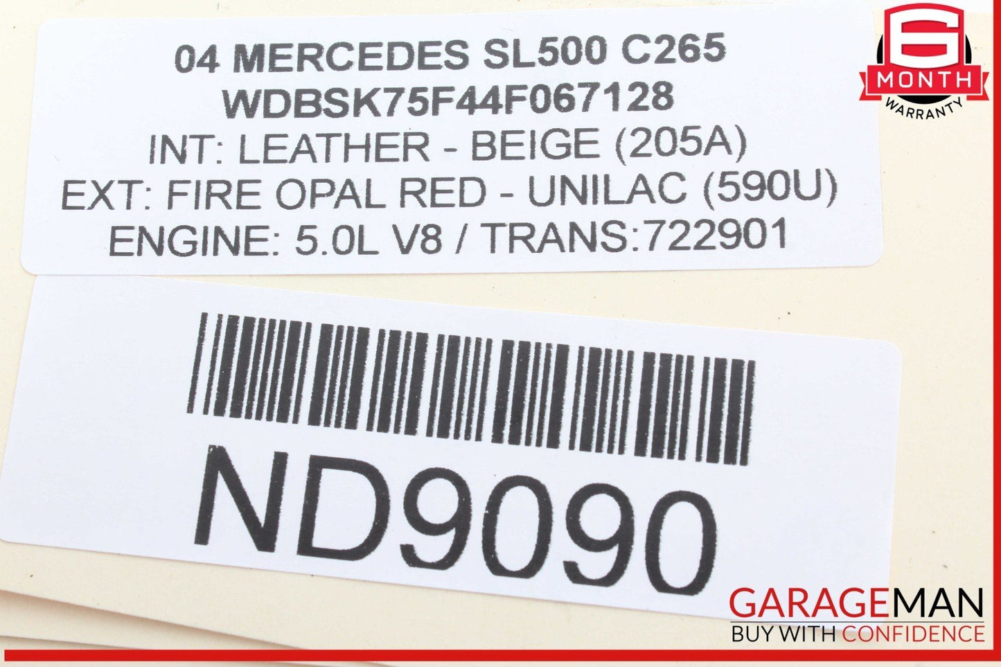 03-08 Mercedes R230 SL500 SL65 AMG Roof Convertible Top Module Control Unit OEM