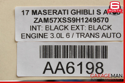 14-17 Maserati Ghibli Turbo Intercooler Hose Line Pipe Pressure Tube