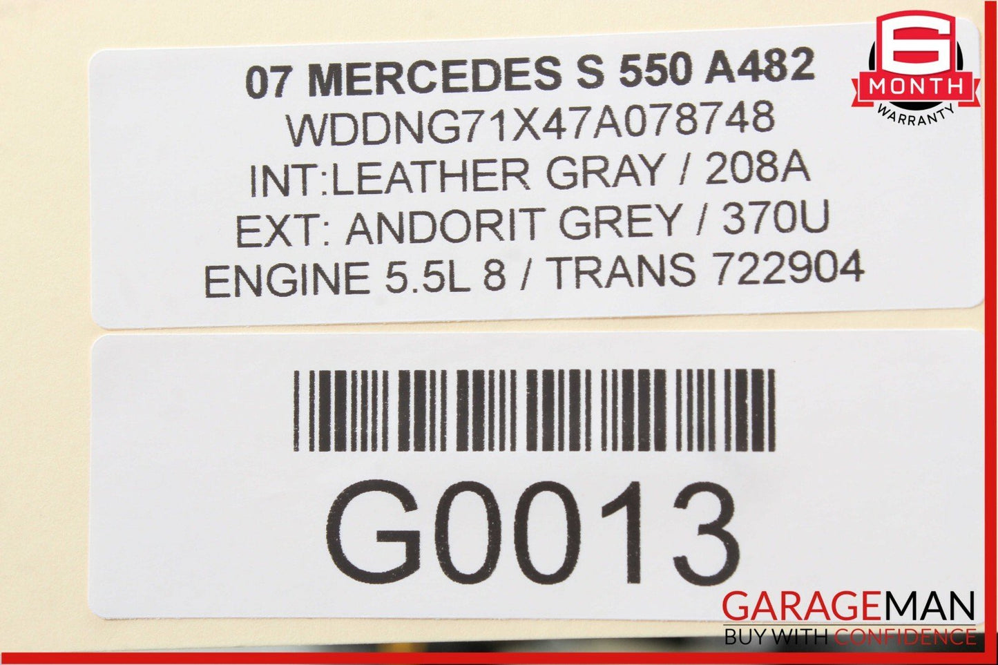 07-13 Mercedes W221 S550 Front Right Side Exterior Door Handle Silver